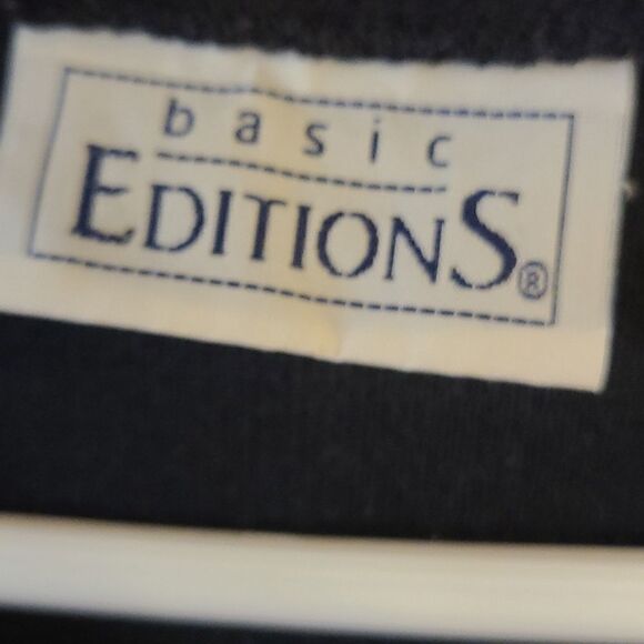 Large Basic Editions Black Long Sleeve Top - Picture 2 of 3